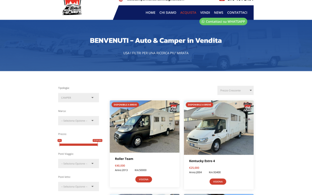 Trova il camper perfetto per le tue avventure!